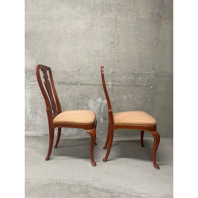 Pair of 1980s Queen Anne Style Side or Dining Chairs For Sale - Image 4 of 11
