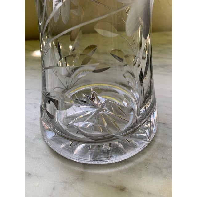 Antique American Brilliant Cut Crystal Vase For Sale - Image 4 of 12