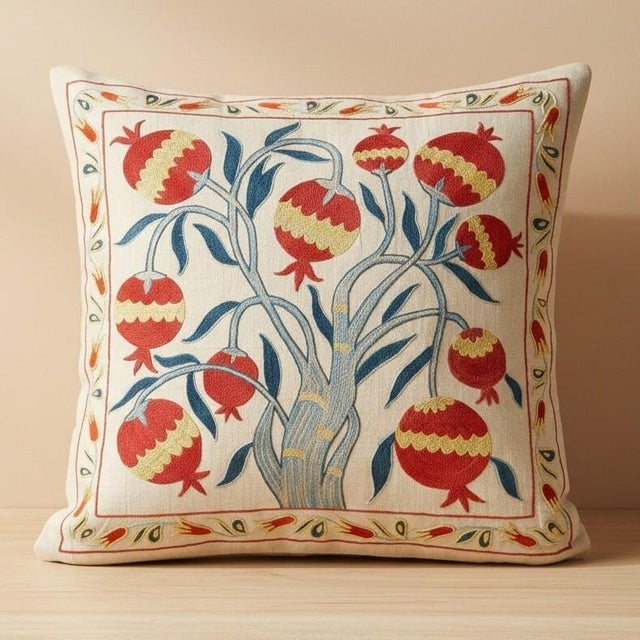 New Hand-Embroidered 100% Silk Cushion Cover – Authentic Uzbek Textile Art Elevate your home décor with this exquisite...