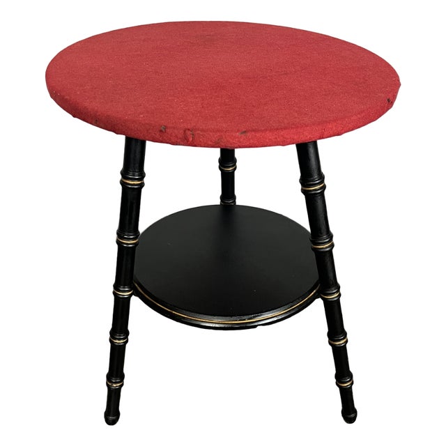 Ebonised Side Table in Faux Bamboo For Sale