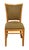 Traditional style medium toned wood dining chair with foliate green on brown upholstery on the back and seat. Manufactured...