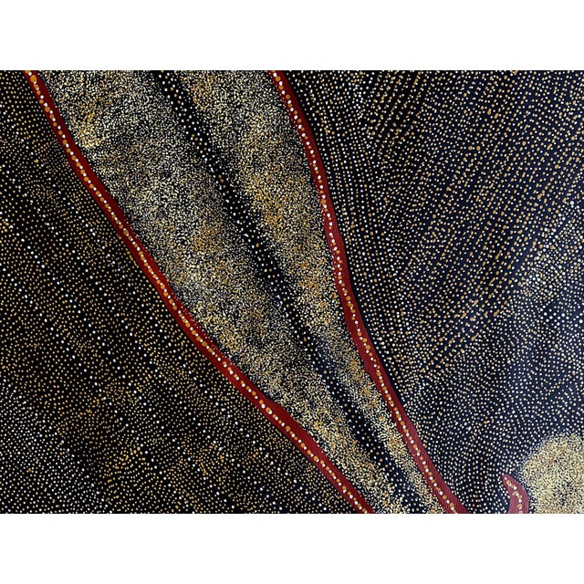 Textile Rare Large Australian Aboriginal Painting by Kathleen Petyarre For Sale - Image 7 of 12