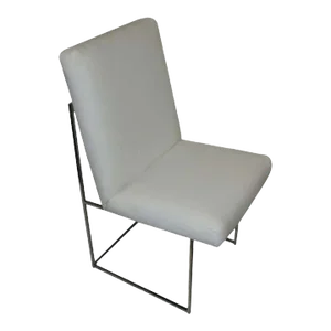 Milo Baughman Leather & Chrome Thin Series High Back Chair