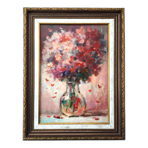 Framed Floral Original Painting Handmade Art Decor by Valeriya Serova