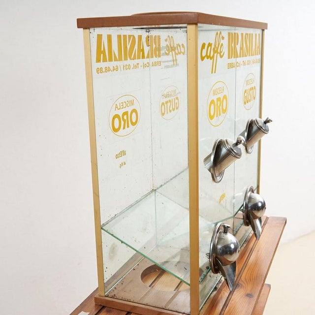 Antique Brasilia Glass and Metal Coffee Dispenser For Sale - Image 6 of 7
