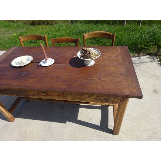Antique Farm Oak Table, 1800s For Sale - Image 15 of 18