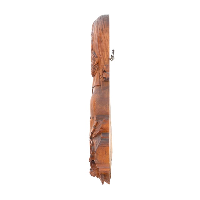 Mid 20th Century English Walnut Double Relief Portrait Wall Plaque For Sale - Image 5 of 6