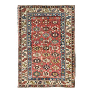 Early 20th Century Antique Caucasian Shirvan Rug With All-Over Blossom Pattern & Vibrant Colors For Sale