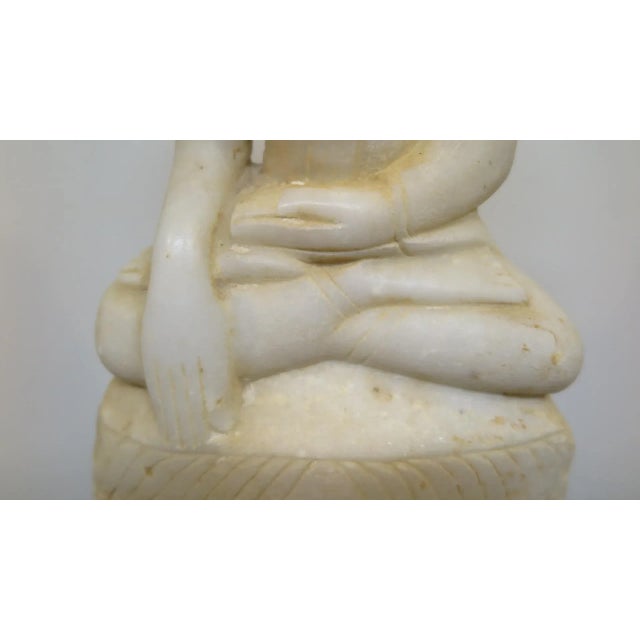 19th Century Alabaster Buddha Statue For Sale In New York - Image 6 of 10