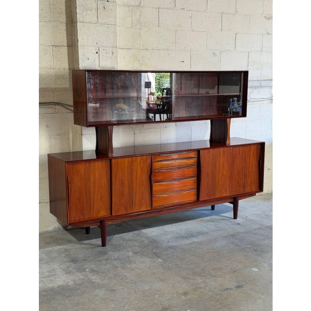 Arne Vodder Rosewood Sideboard Credenza With Hutch Vintage Danish Mid-Century Modern For Sale - Image 9 of 16