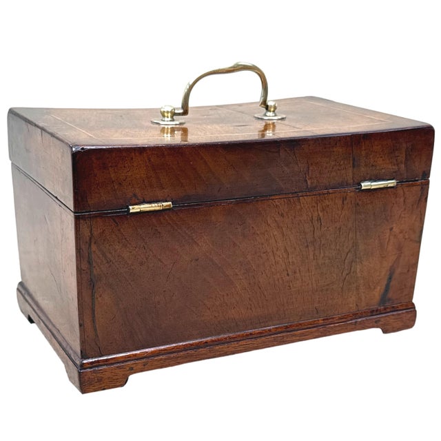 Georgian Walnut Rectangular Tea Caddy, 18th Century For Sale - Image 9 of 15