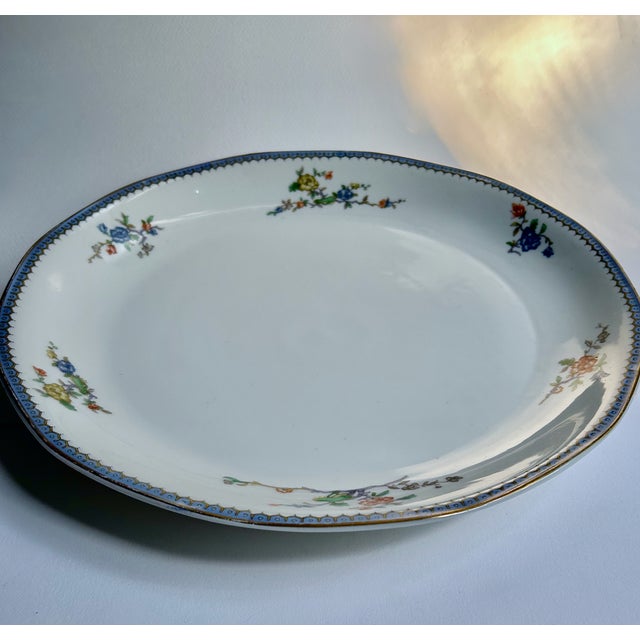 Late 20th Century Haviland Limoges Blue Border Porcelain Serving Platter For Sale - Image 5 of 18