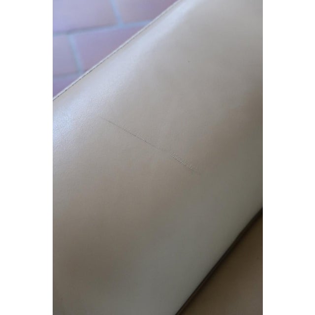 Postmodern Club Armchair in Butter Yellow Leather, 1980s For Sale - Image 9 of 12
