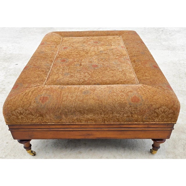 Brown Hickory Chair Company Alex Cocktail Ottoman Coffee Table on Casters For Sale - Image 8 of 12
