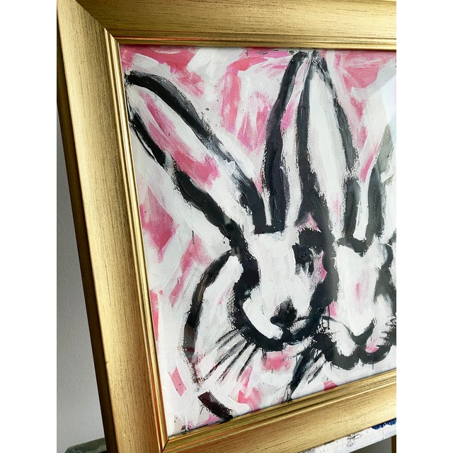 Bunny Hop Acrylic Painting: Original Framed Art, Victorian Gold by Tatiana Duperault For Sale - Image 4 of 5