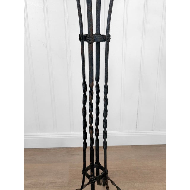 Black Antique Victorian Wrought Iron Garden Plant Stand - 42" For Sale - Image 8 of 12