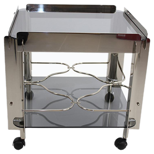 Chrome and Glass Serving Trolley, 1970s