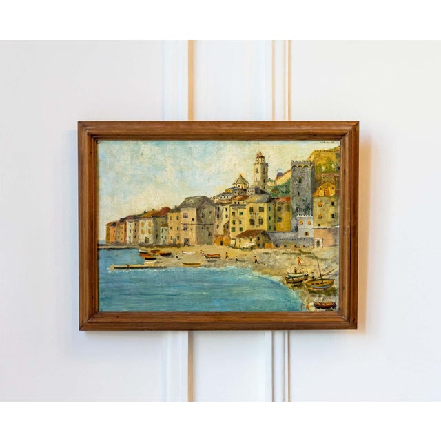 Andrea Folis, Ligurian Coast, Early 1900s Oil on Panel For Sale - Image 12 of 12