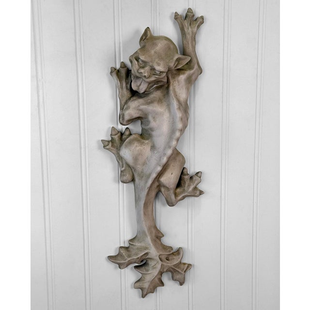 Victorian Victorian Architectural Style Large Gargoyle Outdoor Wall Hanging Sculpture For Sale - Image 3 of 11