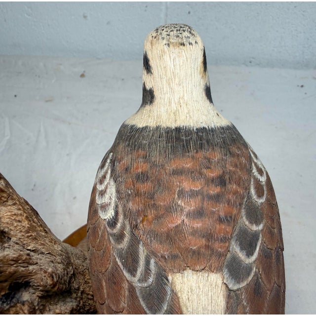 Vintage Original Hand Carved Wood Chas Derascavage Bird Decoy Sculpture Statue For Sale - Image 16 of 17