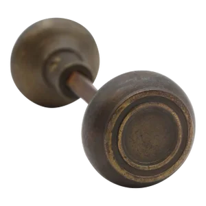 Pair of Vintage Concentric Patina Brass Passage Door Knobs