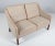 Børge Mogensen two-seat sofa new upholstered with canvas and tan aniline leather. Legs of mahogany. Model 2209, made by...