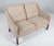 Børge Mogensen two-seat sofa new upholstered with canvas and tan aniline leather. Legs of mahogany. Model 2209, made by...
