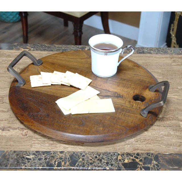 Traditional Medium Oak Wine Barrel Tray For Sale - Image 3 of 5