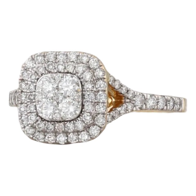 0.74ctw Round Diamond Engagement Ring 18k Yellow Gold Size 7 For Sale