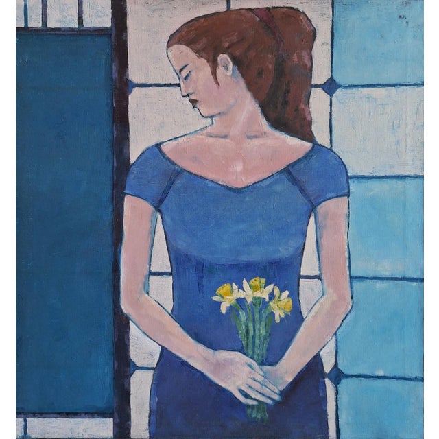 Lidia Wiencek, Woman with Daffodils, Oil on Canvas, 2003, Oil on Canvas For Sale - Image 7 of 7