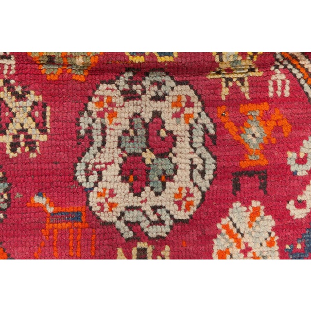 Vibrant Vintage Moroccan Rug Size: 7'5" × 17'5" (226 × 530 cm). This captivating vintage Moroccan rug, handwoven in the...
