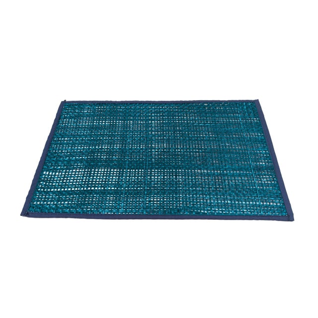 Peele Blue Seagrass Placemat - Set of 4 For Sale - Image 4 of 5