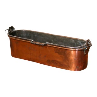 19th Century French Polished Copper and Wrought Iron "Poissonniere" Fish Kettle For Sale
