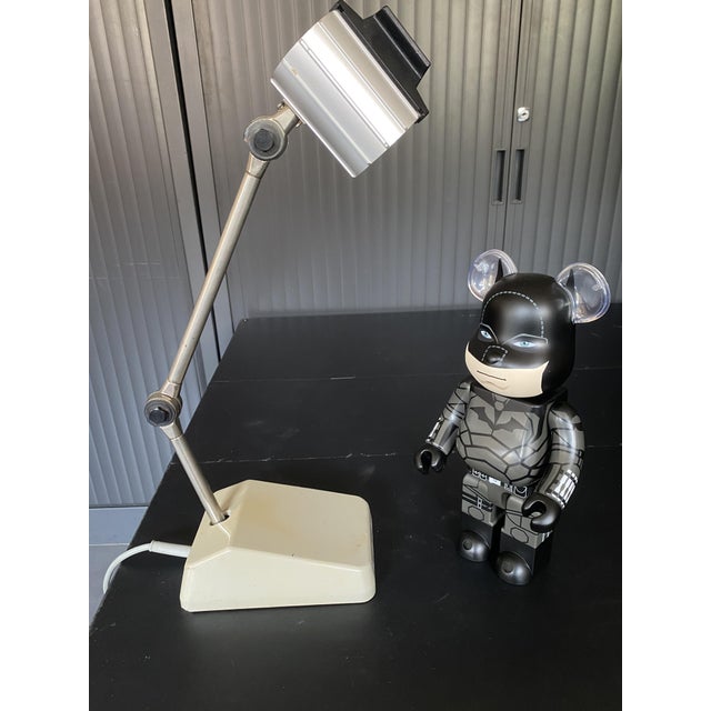 Authentic vintage Waldmann industrial lamp Desk lamp in very good condition and highly decorative Aluminum shade, metal...