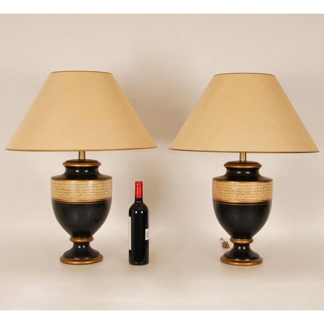 Vintage Mid Century French Baluster vase Ceramic Table Lamps French 1970s - a Pair Impressive and enchanting table lamps....