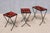 French Modern Nesting Tables with Red and Orange Ceramic Tile Tops, 1950s, Set of 3 For Sale - Image 14 of 15