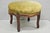 Antique Victorian Carved Mahogany Green Mohair Fabric Round Footstool Ottoman For Sale - Image 11 of 11