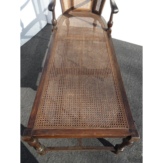 Wood Unique Antique French Country Cane Chaise Lounge Chair ~ Day Bed For Sale - Image 7 of 18