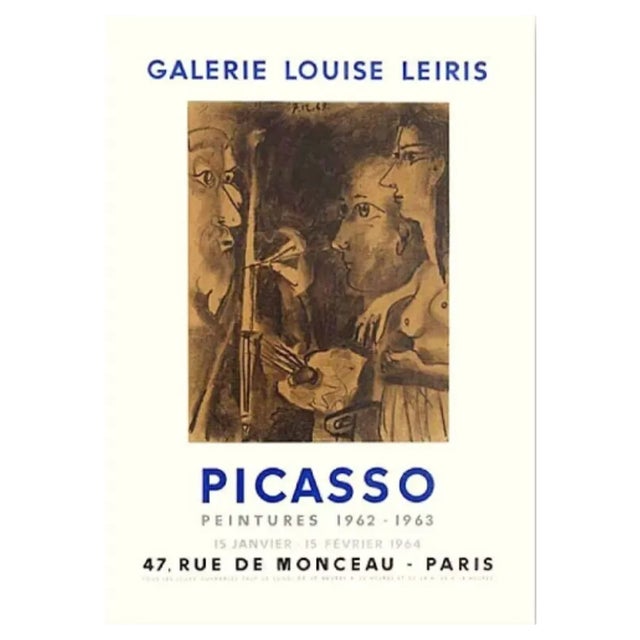 Pablo Picasso, Galerie Louise Leiris Exhibition Poster, 1962/1963, Lithograph on Vellum Paper For Sale