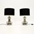 Metal Vintage French Glass and Chrome Table Lamps, 1970s, Set of 2 For Sale - Image 7 of 7