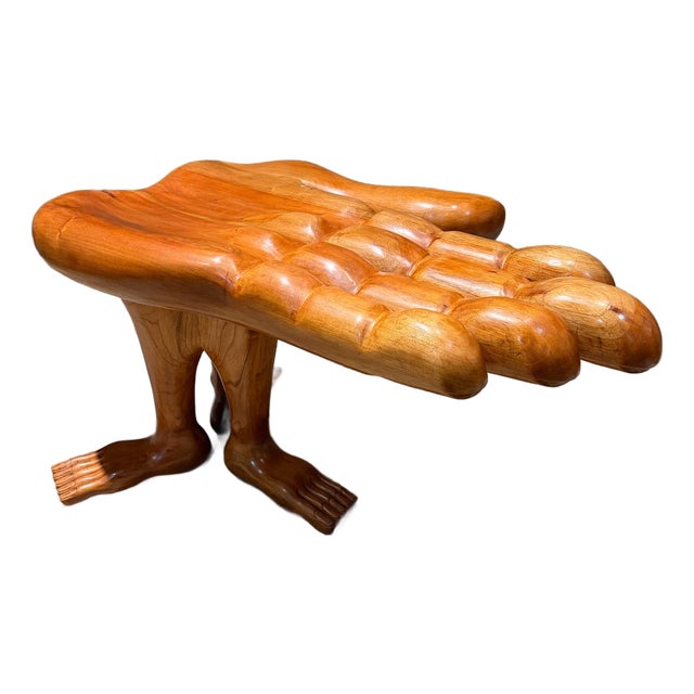 Surrealist Hand-Foot Occasional Table in Mahogany by Pedro Friedeberg For Sale