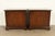 Baker Furniture Style Georgian Banded Flame Mahogany and Burlwood Three-Drawer Bedside Chests, Pair For Sale - Image 13 of 14