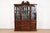 A beautiful Georgian or Chippendale style breakfront bookcase cabinet or dining cabinet By Ethan Allen USA, Late 20th...