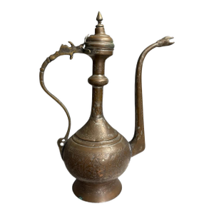 Antique Style Copper Brass Snake Spout Ewer-Engraved-Middle Eastern-Serpent