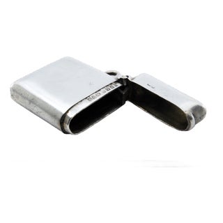 Plain Silver Matchbox with Hinged Lid For Sale