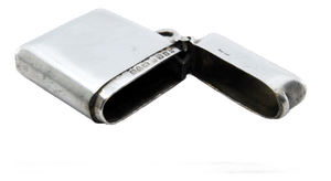 Plain Silver Matchbox with Hinged Lid