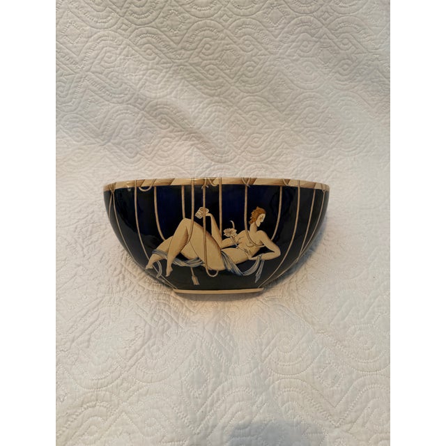 Navy Blue Gio Ponti for Richard Ginori Limited Edition "Donatella" Porcelain Bowl, 1996 Le Mie Donne “Donatella Bowl” - Limited Edition #30/100 For Sale - Image 8 of 9