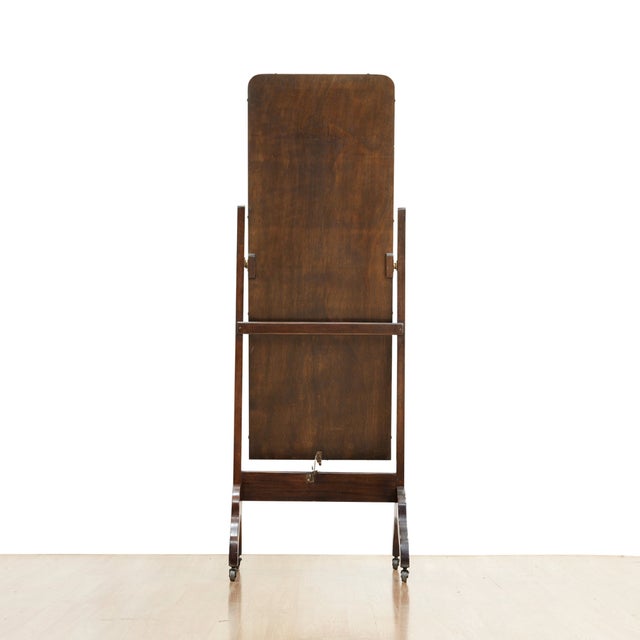 1920s English Walnut Floor Standing Cheval Mirror For Sale In Los Angeles - Image 6 of 8