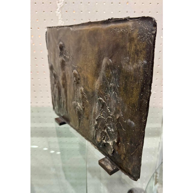 Late 20th Century Late 20th Century Mid Century Vintage Modern Abstract Brutalist Bronze Signed Dated Sculpture For Sale - Image 5 of 8