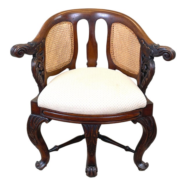 Antique Mahogany Bürgermeister Desk Chair, 1860 For Sale - Image 11 of 12